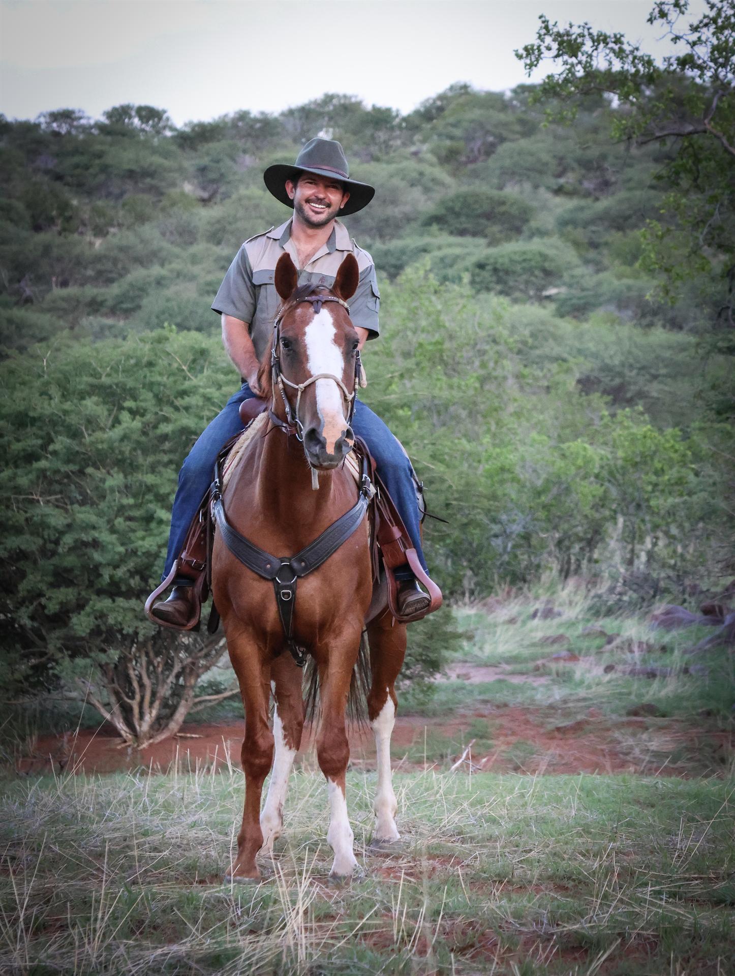 Jacques Strauss on horseback